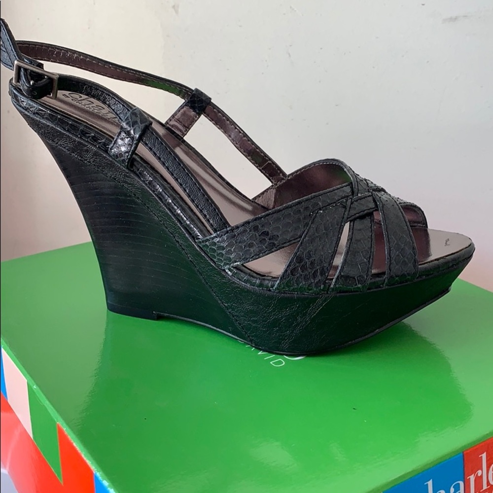 Black Snack Heels by Charles Davis